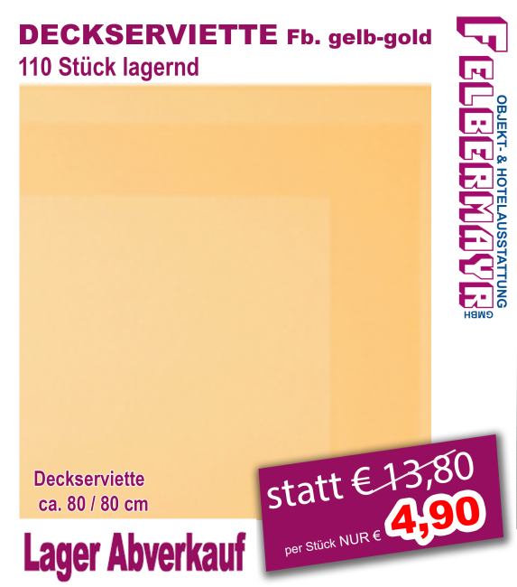 DECKSERVIETTE Fb. gelb-gold